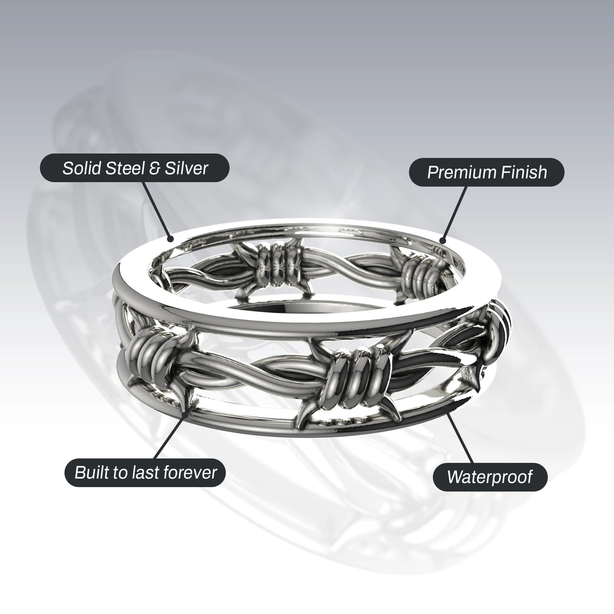 BARBED WIRE BAND RING